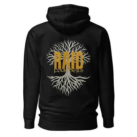 INSIGNIA GOLD HOODIE - Yggdrasil back view - Black
