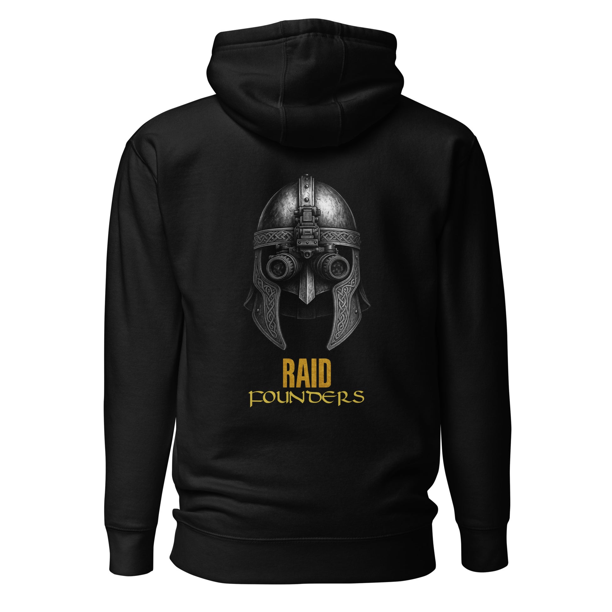 Raid Founders - NVG Hoodie in black, back view