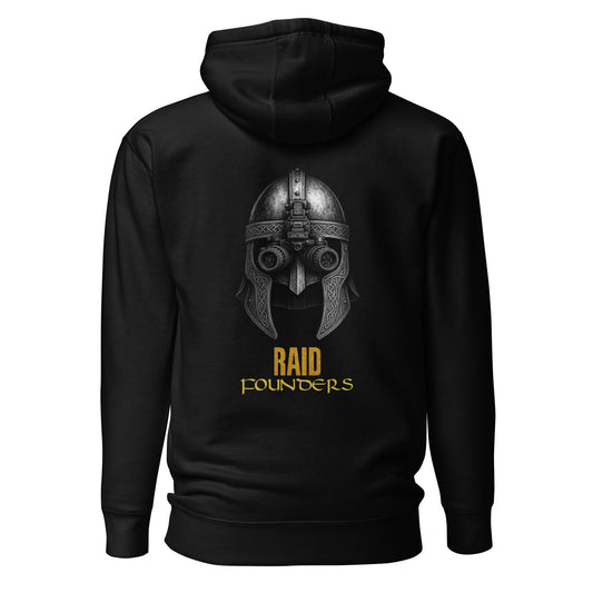 Raid Founders - NVG Hoodie in black, back view