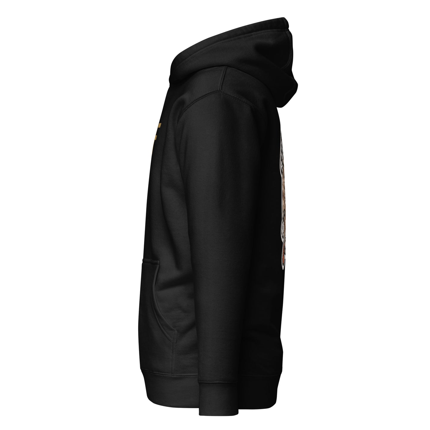 Raid Founders - Cookies and Cream Cartoon Hoodie in black, left side view