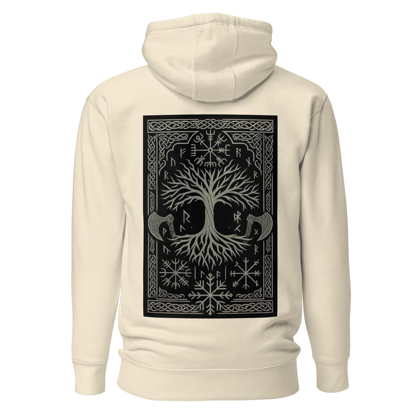 Raid Founders - Warrior Hoodie in bone, back view