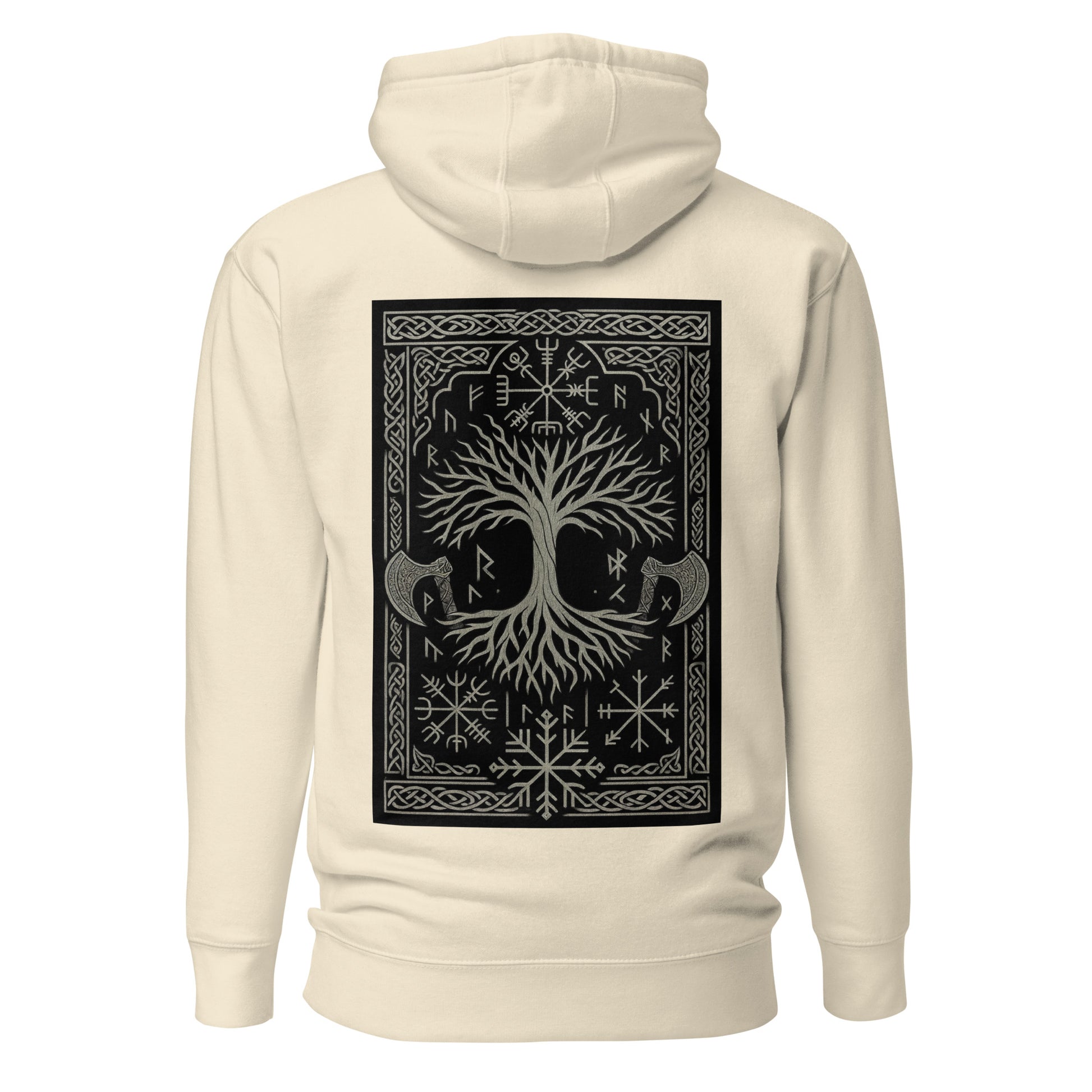 Raid Founders - Warrior Hoodie in bone, back view