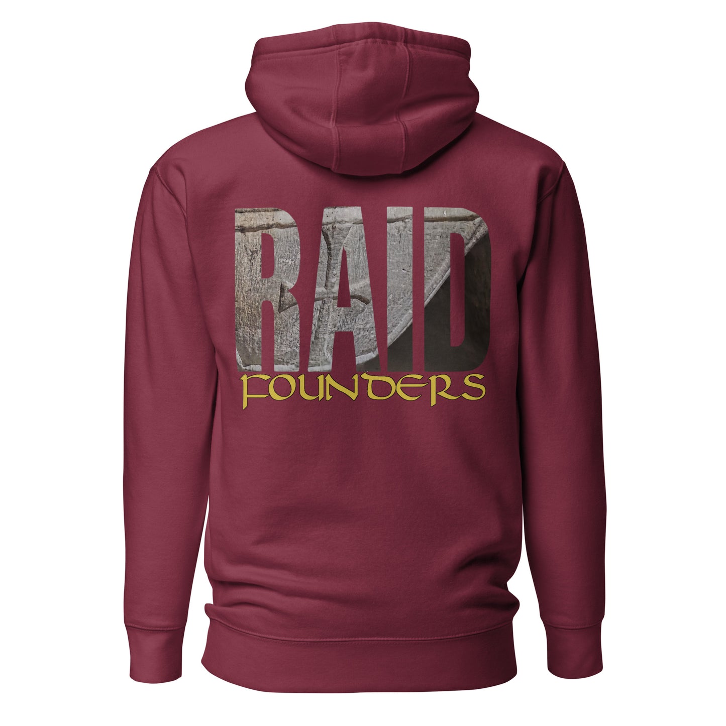 Raid Founders - St Georges Alter Hoodie in maroon, back view