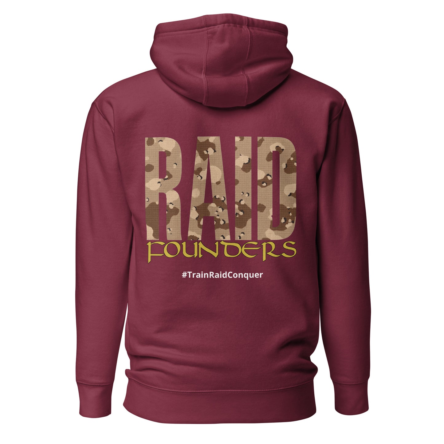 INSIGNIA HOODIE Cookies and Cream design back view - maroon