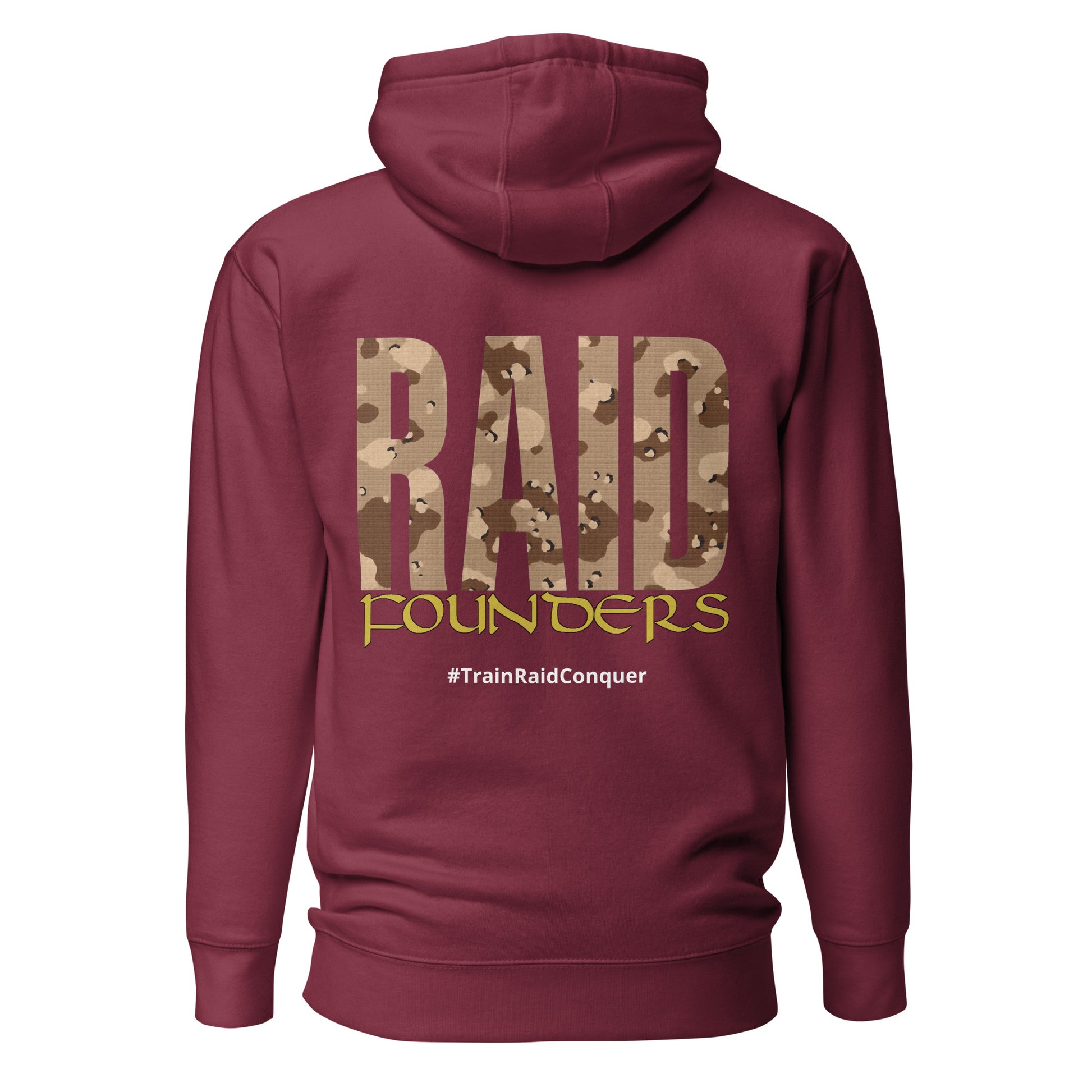 INSIGNIA HOODIE Cookies and Cream design back view - maroon