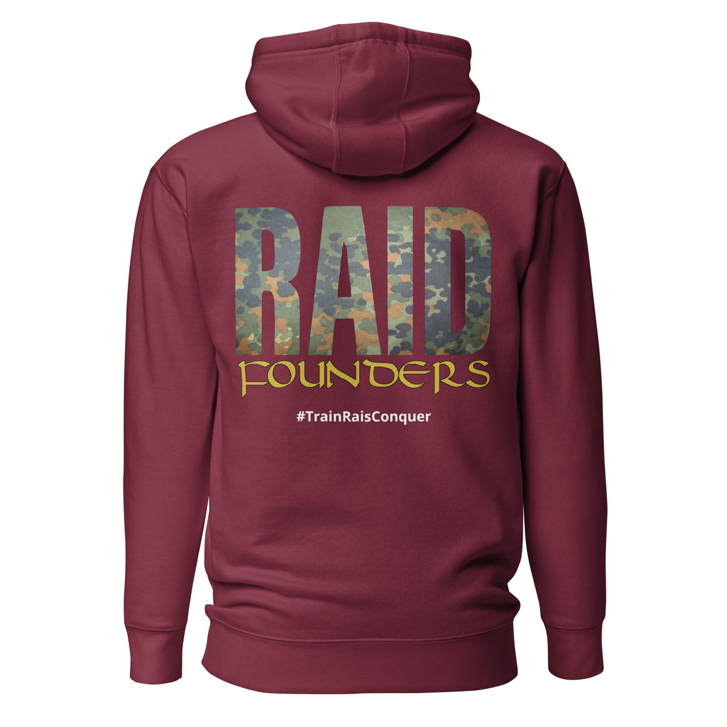 INSIGNIA HOODIE Flectarn design back view - maroon