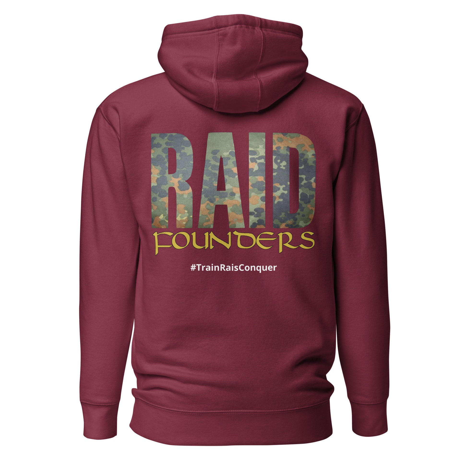 INSIGNIA HOODIE Flectarn design back view - maroon