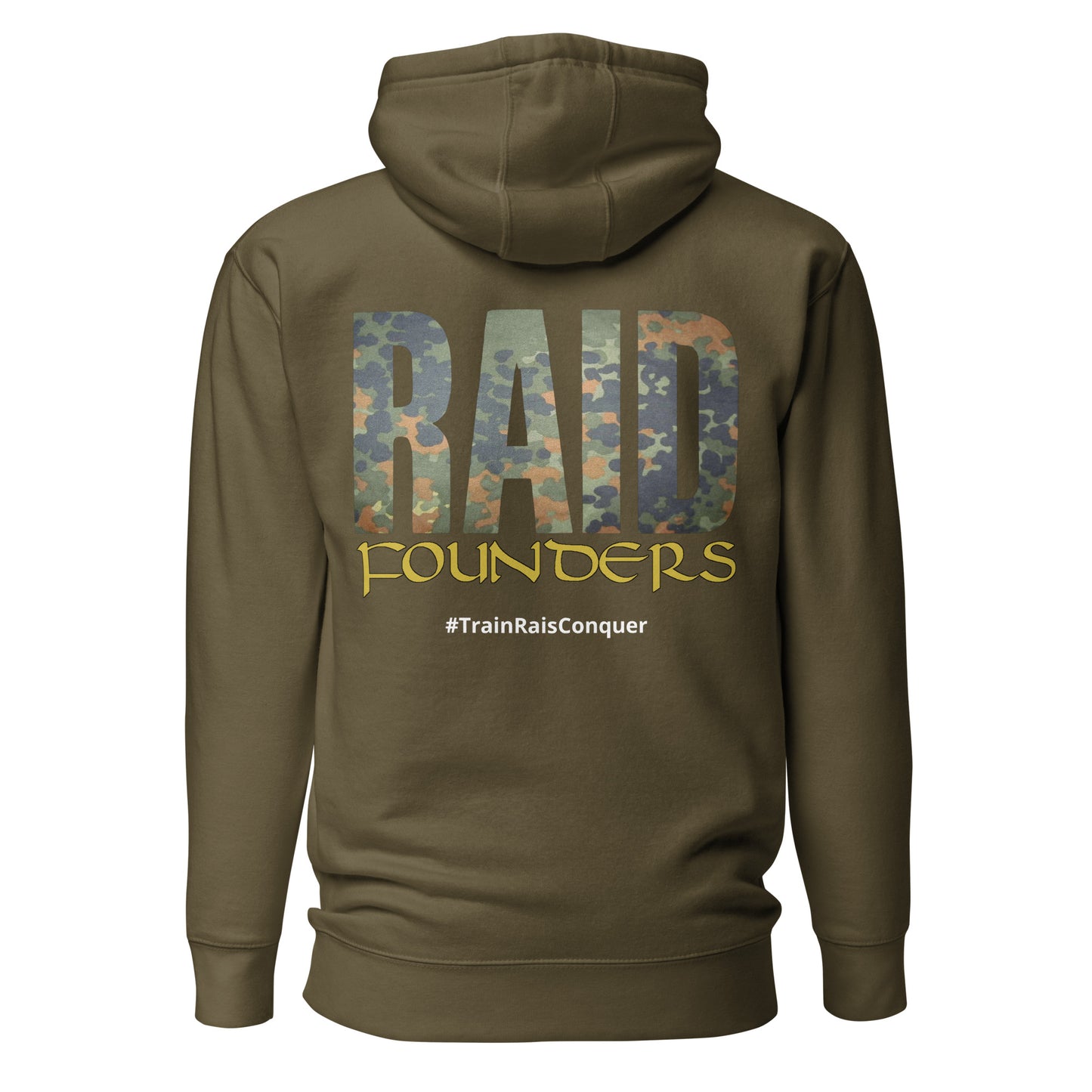 INSIGNIA HOODIE Flectarn design back view - military green