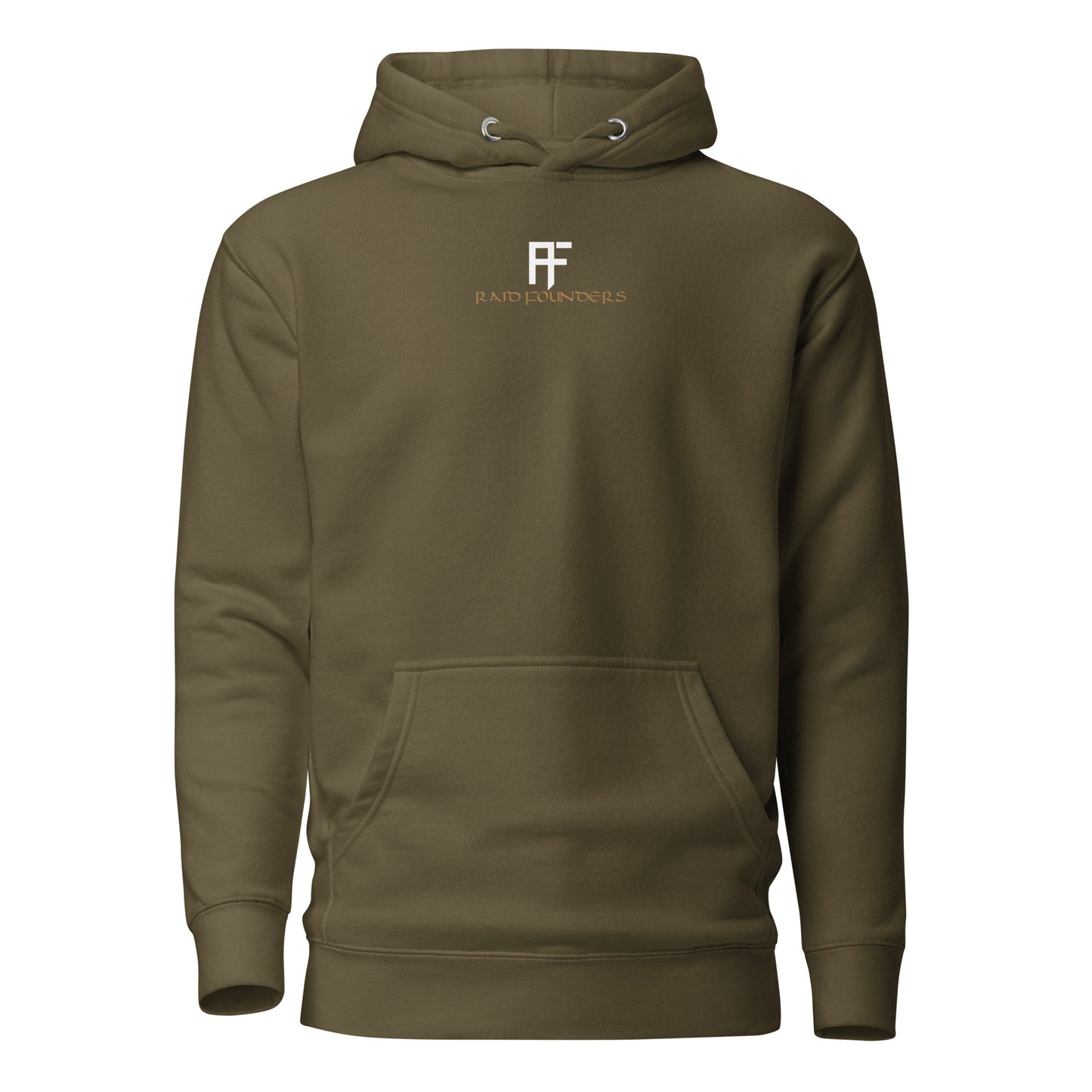 Raid Founders - St Georges Alter Hoodie in military green, front view