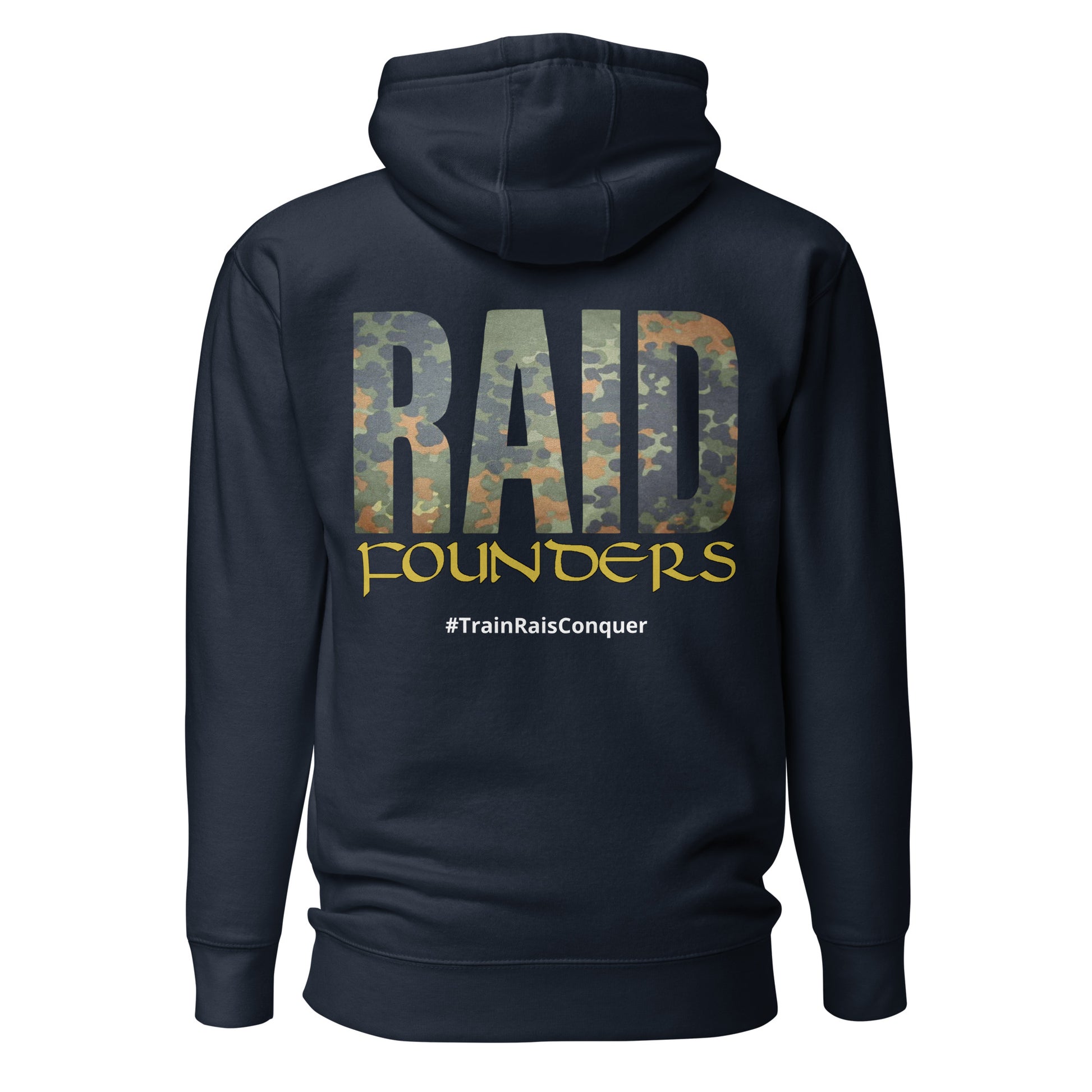 INSIGNIA HOODIE Flectarn design back view - navy
