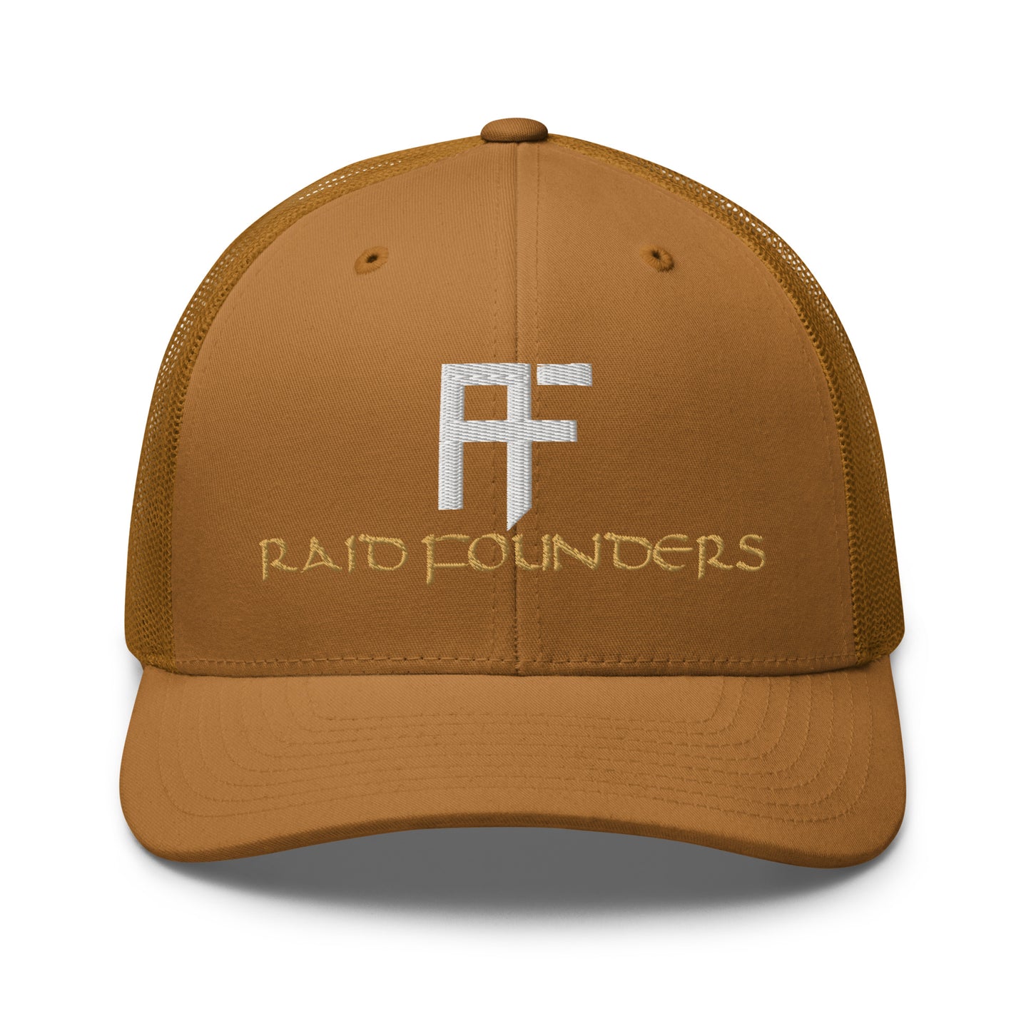 RAID FOUNDERS truckers cap brown front view