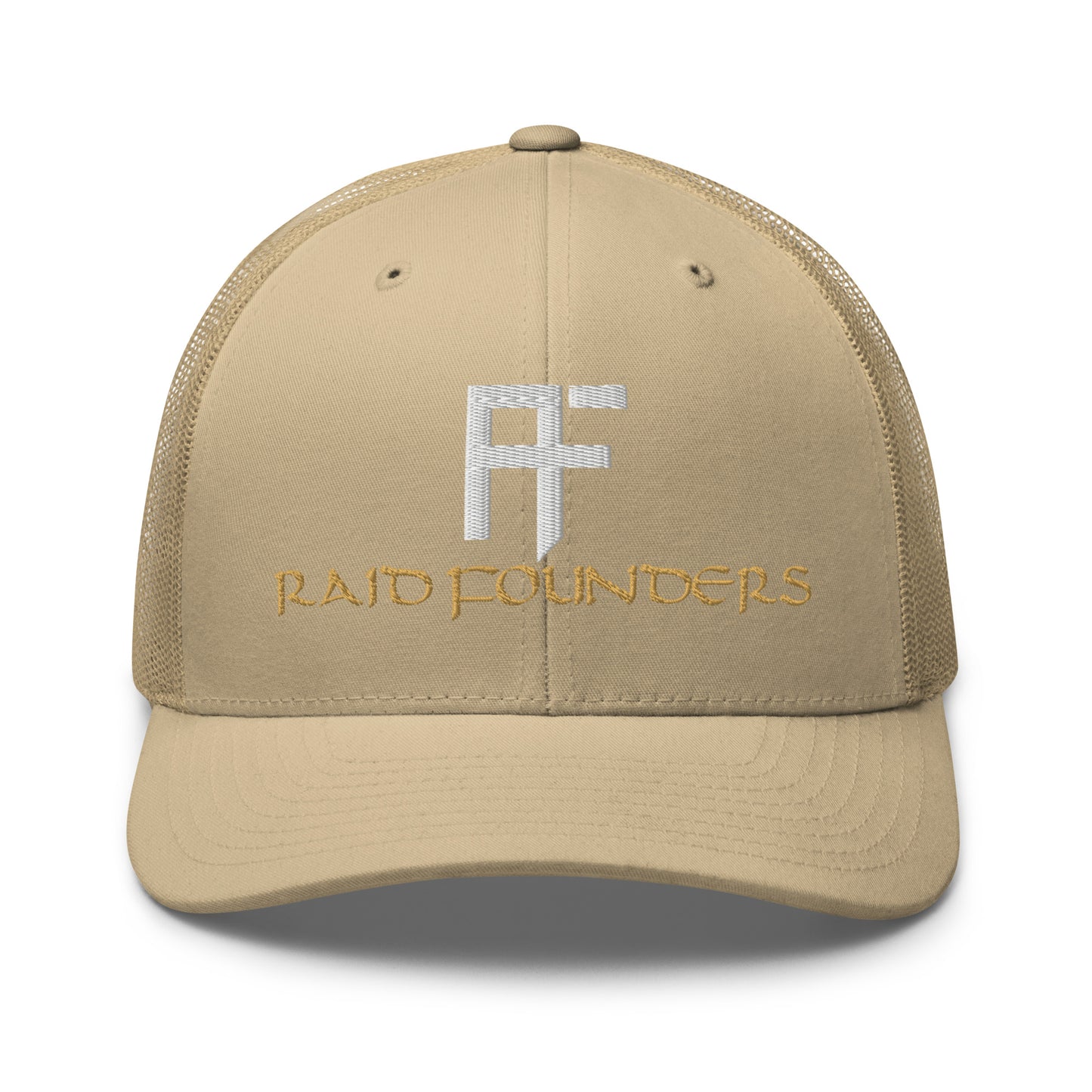RAID FOUNDERS truckers cap kaki front view