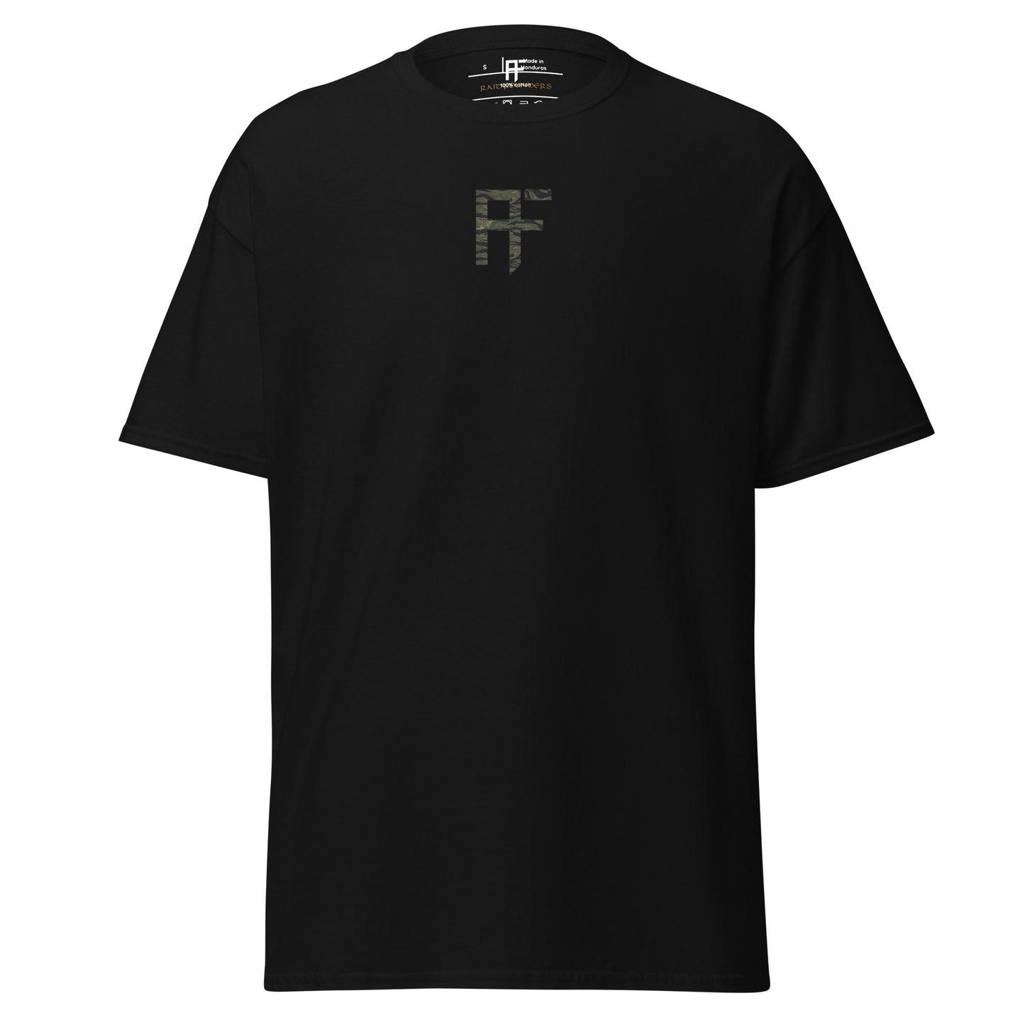 Raid Founders T SHIRT, RF Tiger logo, black colour,  front view