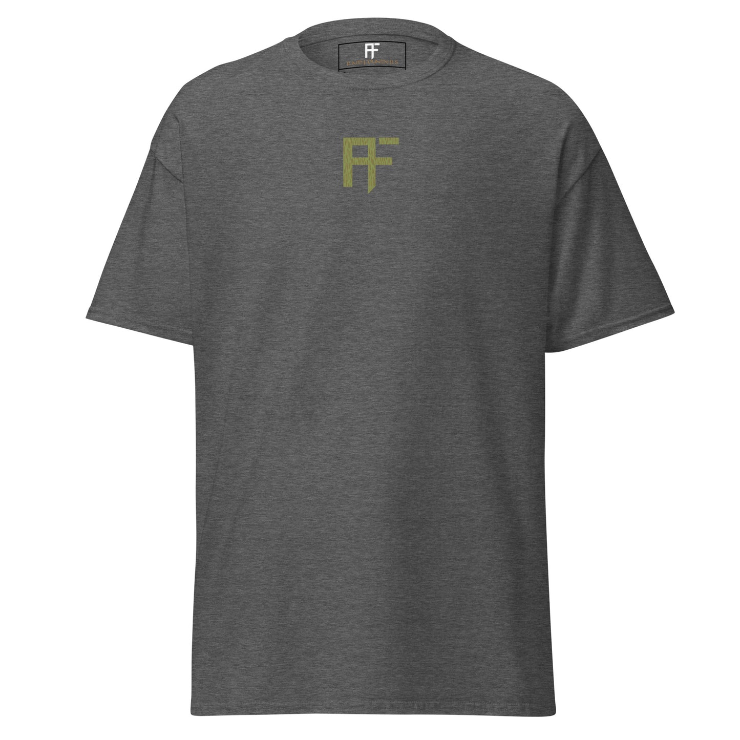 Raid Founders Green Rain T shirt, Dark Heather colour, front view