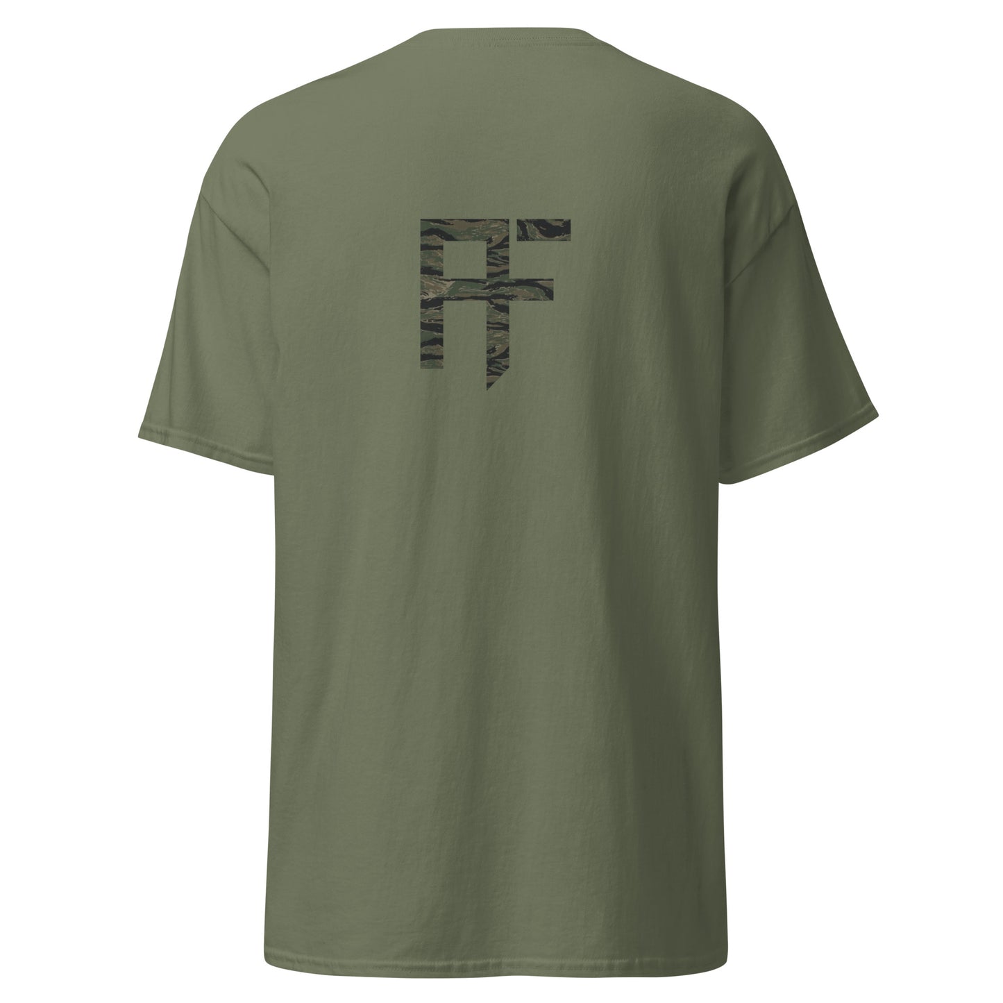 Raid Founders T SHIRT, RF Tiger logo, military green colour,  back view