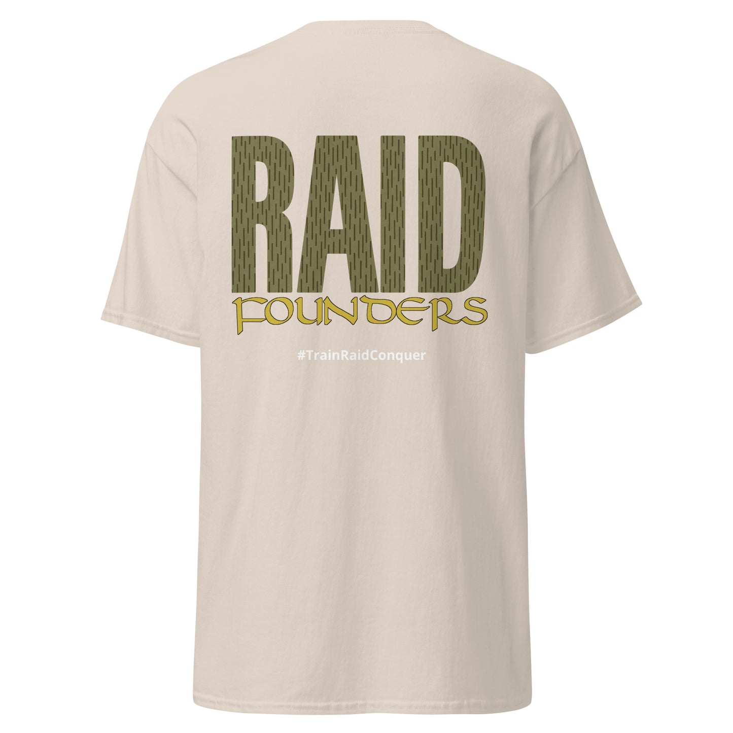 Raid Founders Green Rain T shirt, natural colour,  Back view
