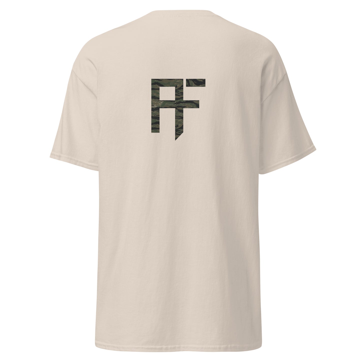 Raid Founders T SHIRT, RF Tiger logo, military natural,  back view