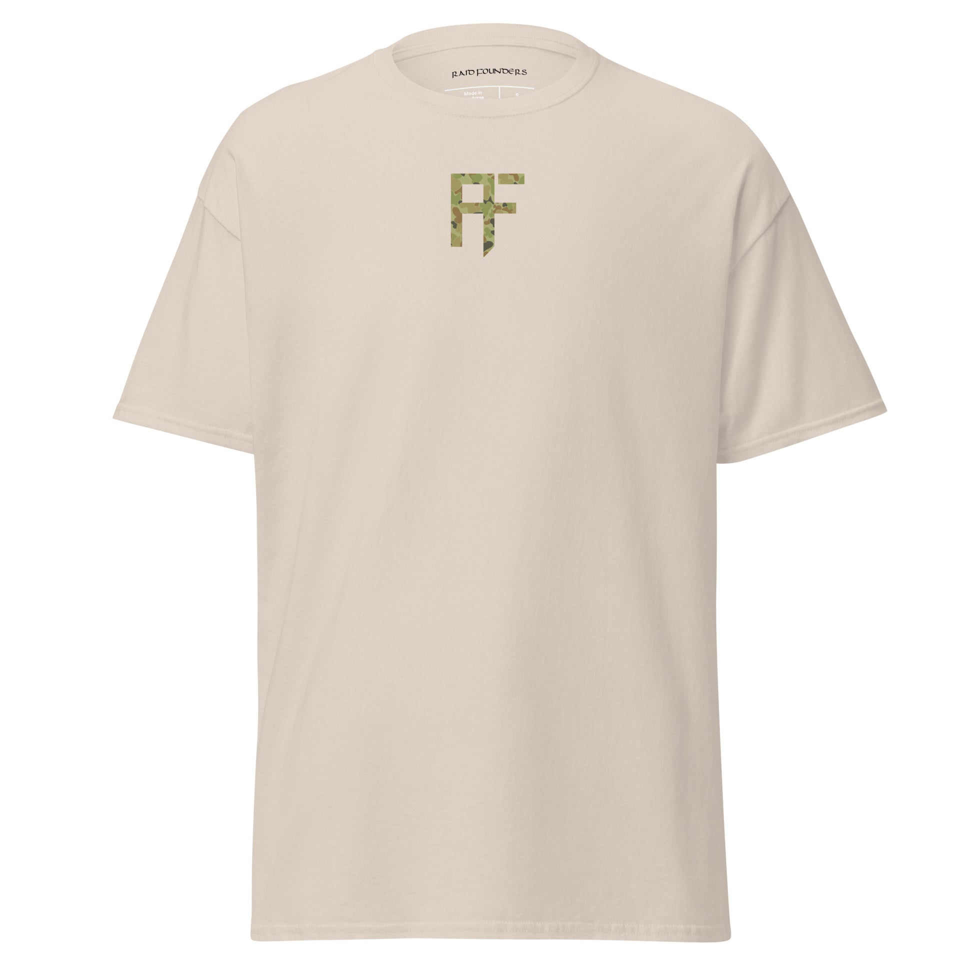 Raid Founders Jellybean T shirt, naturak colour, front view