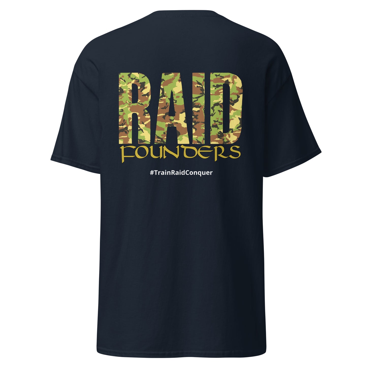 Raid Founders DPM T shirt, navy colour, back view