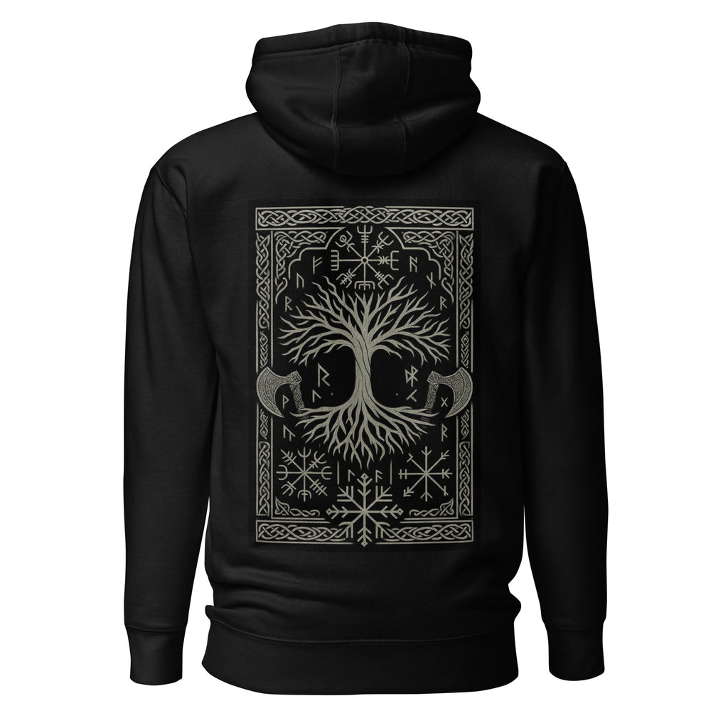 Raid Founders - Warrior Hoodie in black, back view