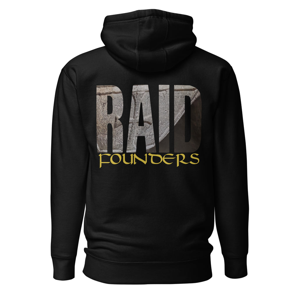 Raid Founders - St Georges Alter Hoodie in black, back view