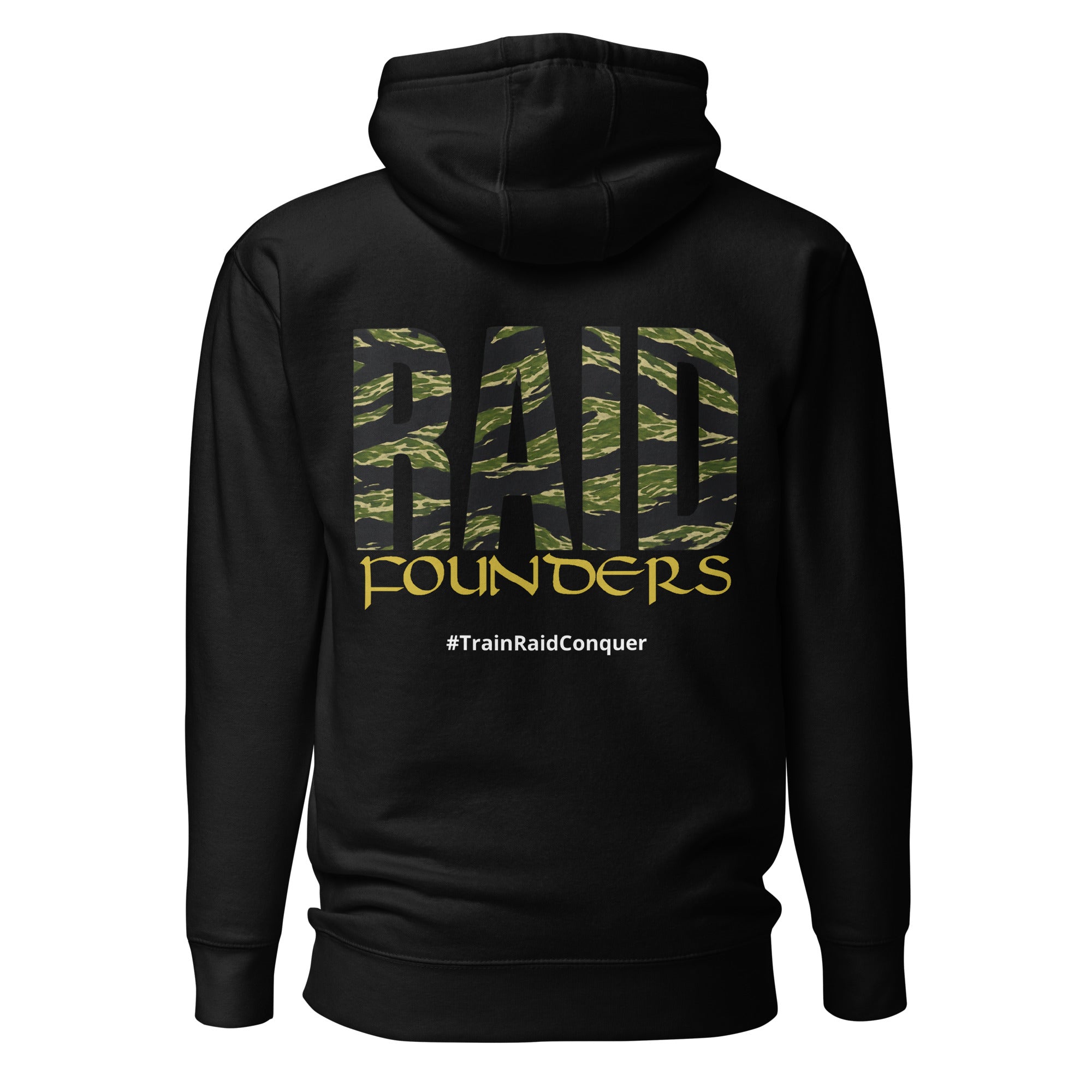 Raid Founders Tiger Hoodie in Black, Back view