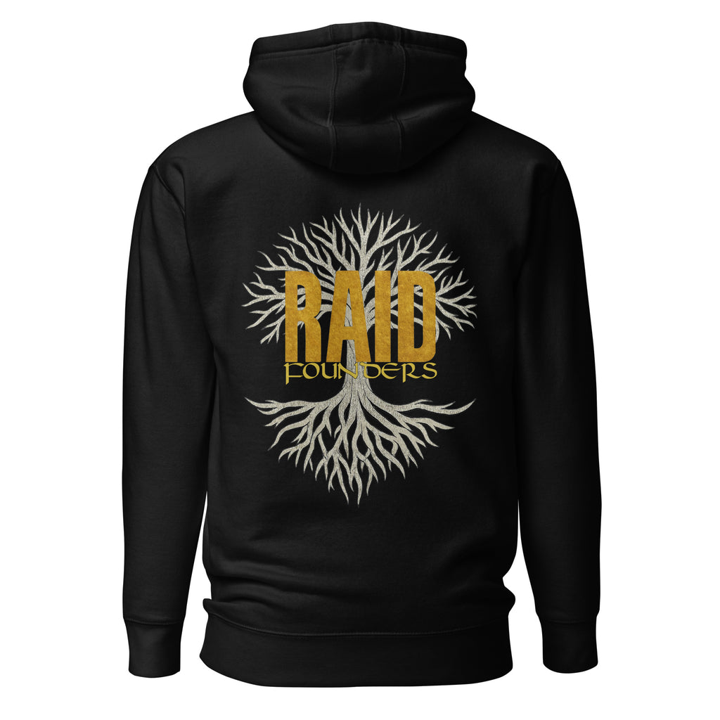 INSIGNIA GOLD HOODIE - Yggdrasil back view - Black