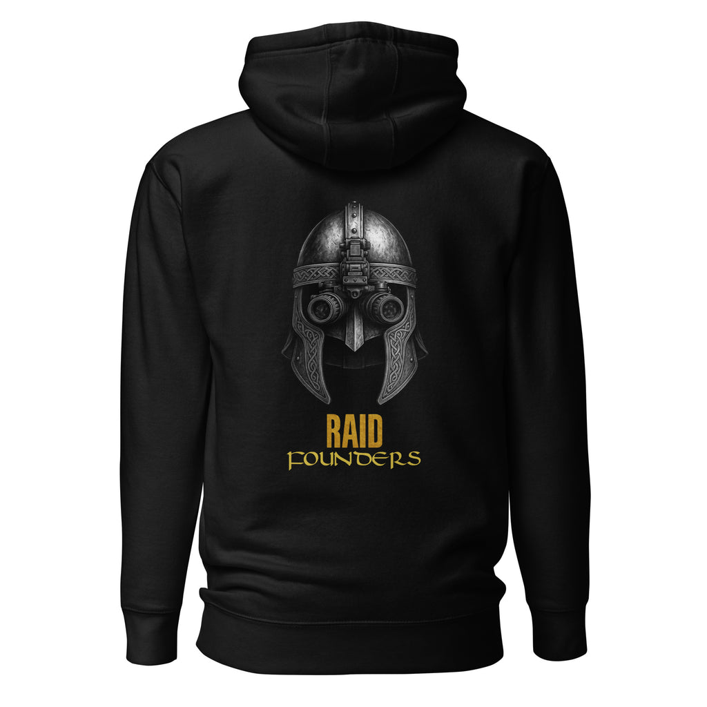 Raid Founders - NVG Hoodie in black, back view