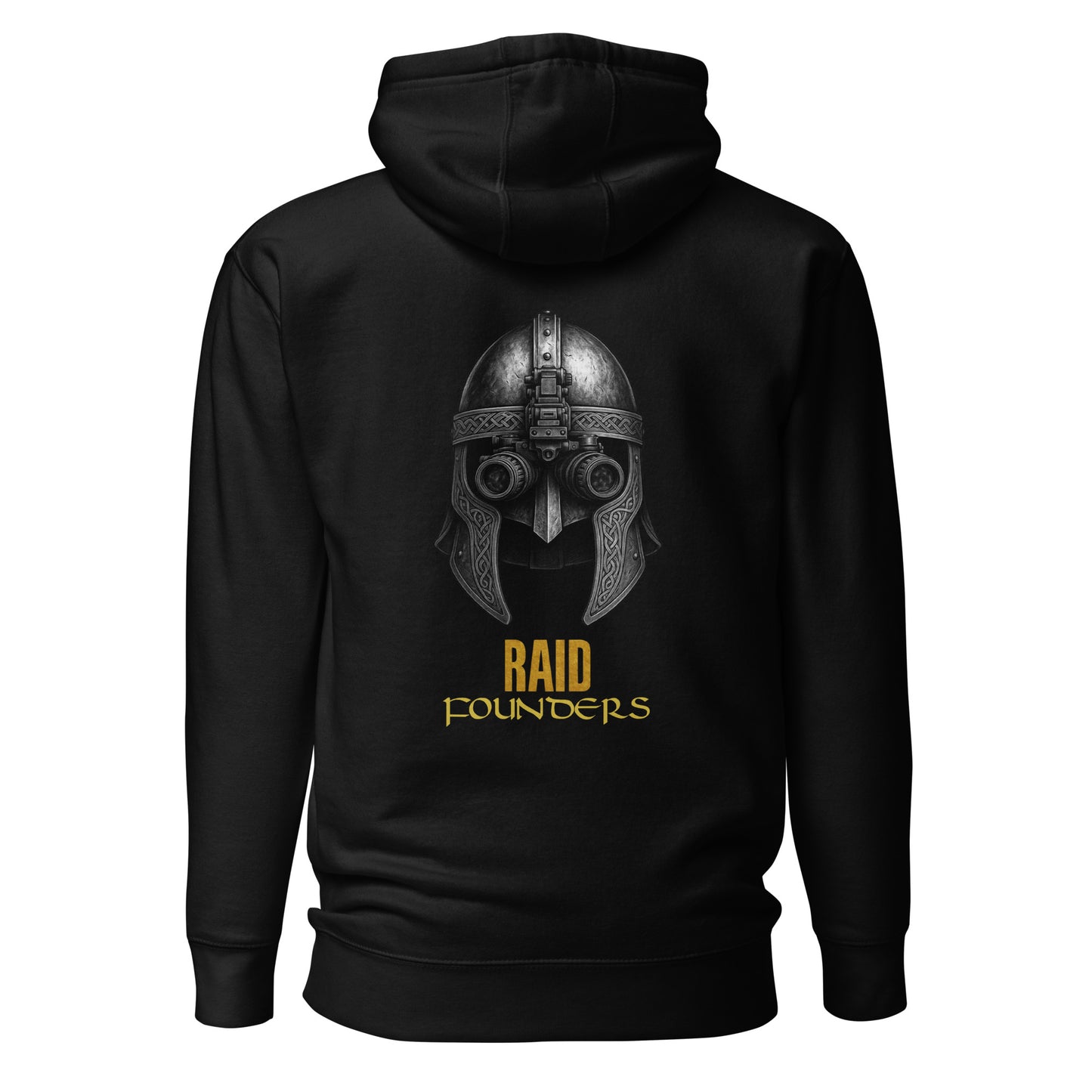 Raid Founders - NVG Hoodie in black, back view