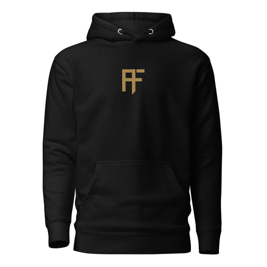 Raid Founders black colour, broken tv logo hoodie front view