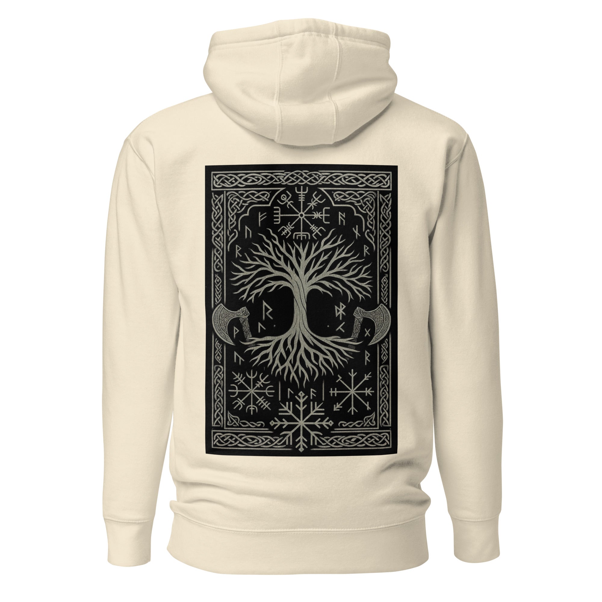 Raid Founders - Warrior Hoodie in bone, back view