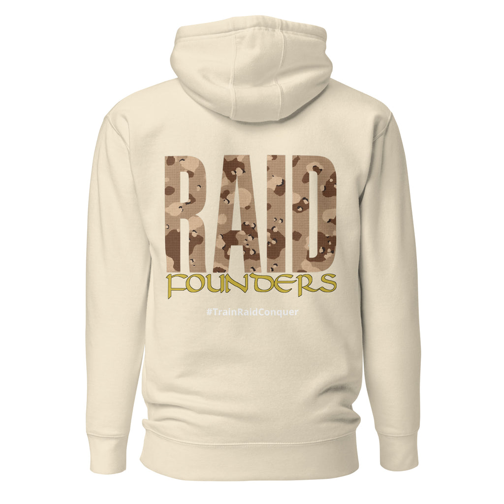 INSIGNIA HOODIE Cookies and Cream design back view - bone