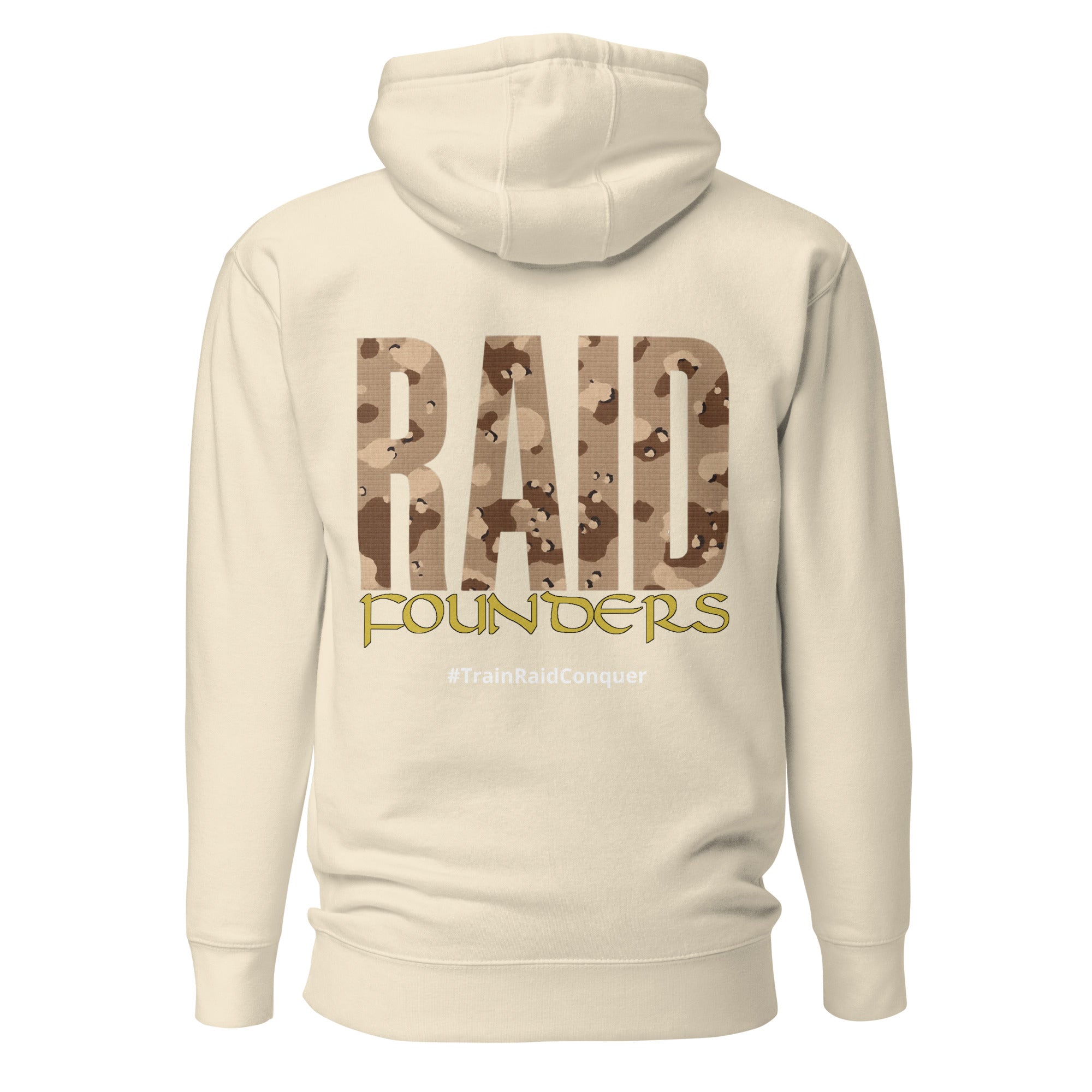 INSIGNIA HOODIE Cookies and Cream design back view - bone