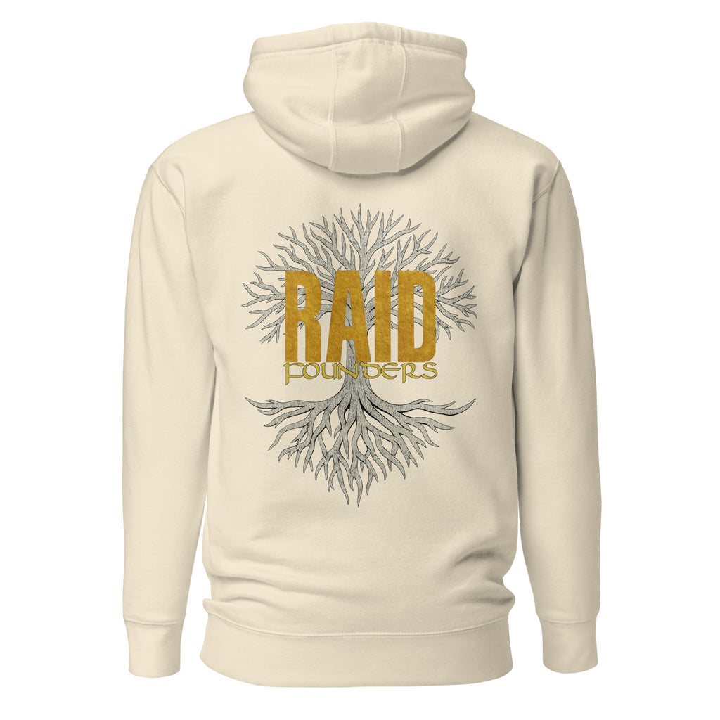 INSIGNIA GOLD HOODIE - Yggdrasil back view - bone