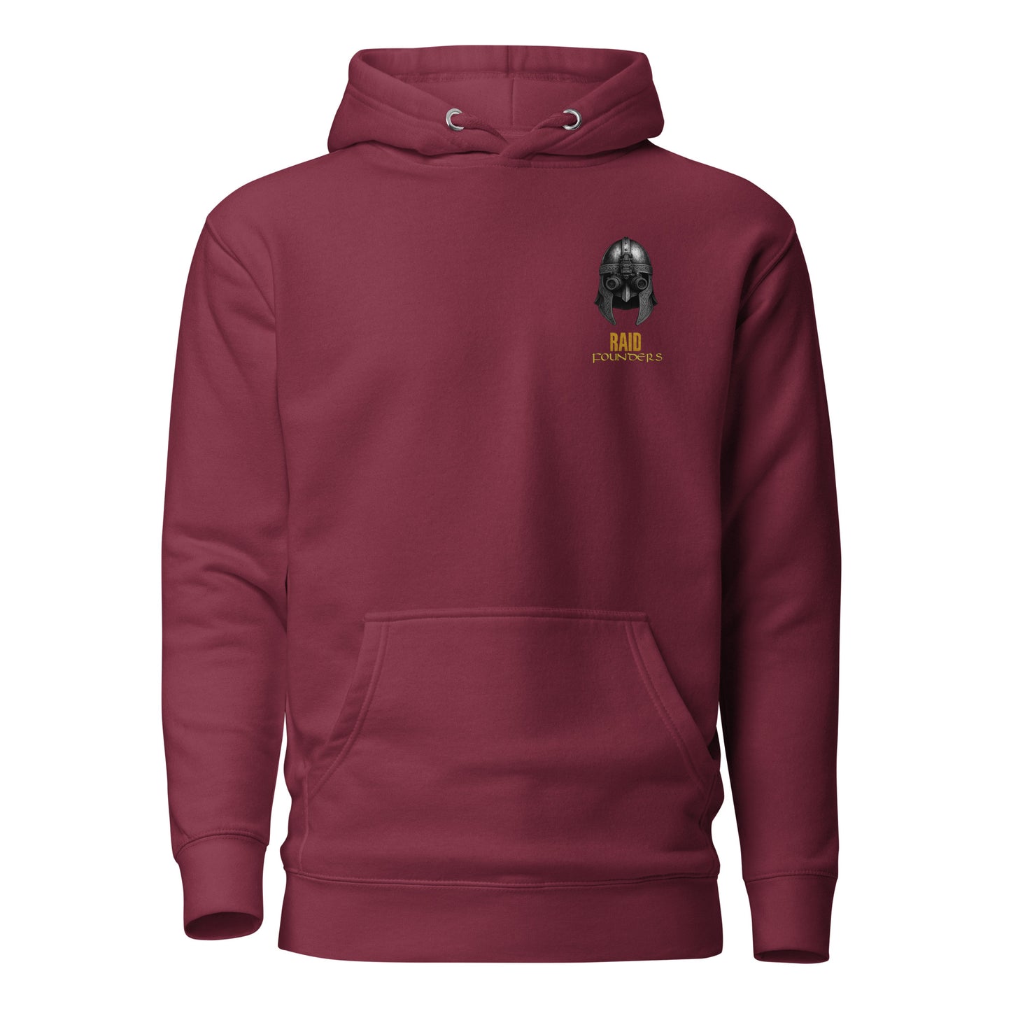Raid Founders - NVG Hoodie in Maroon, front view