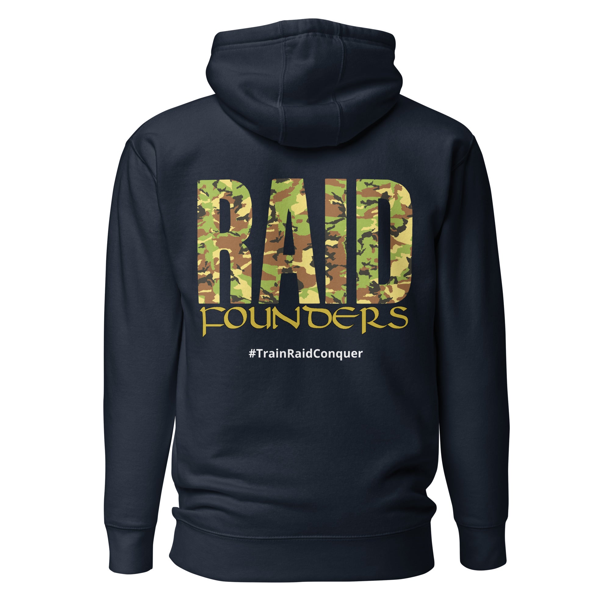 Raid Founders navy dpm logo hoodie back view
