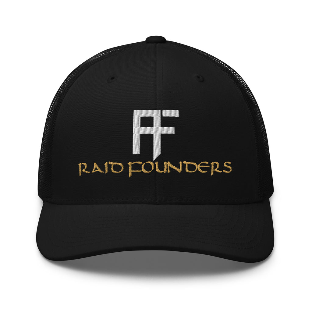 RAID FOUNDERS truckers cap black front view