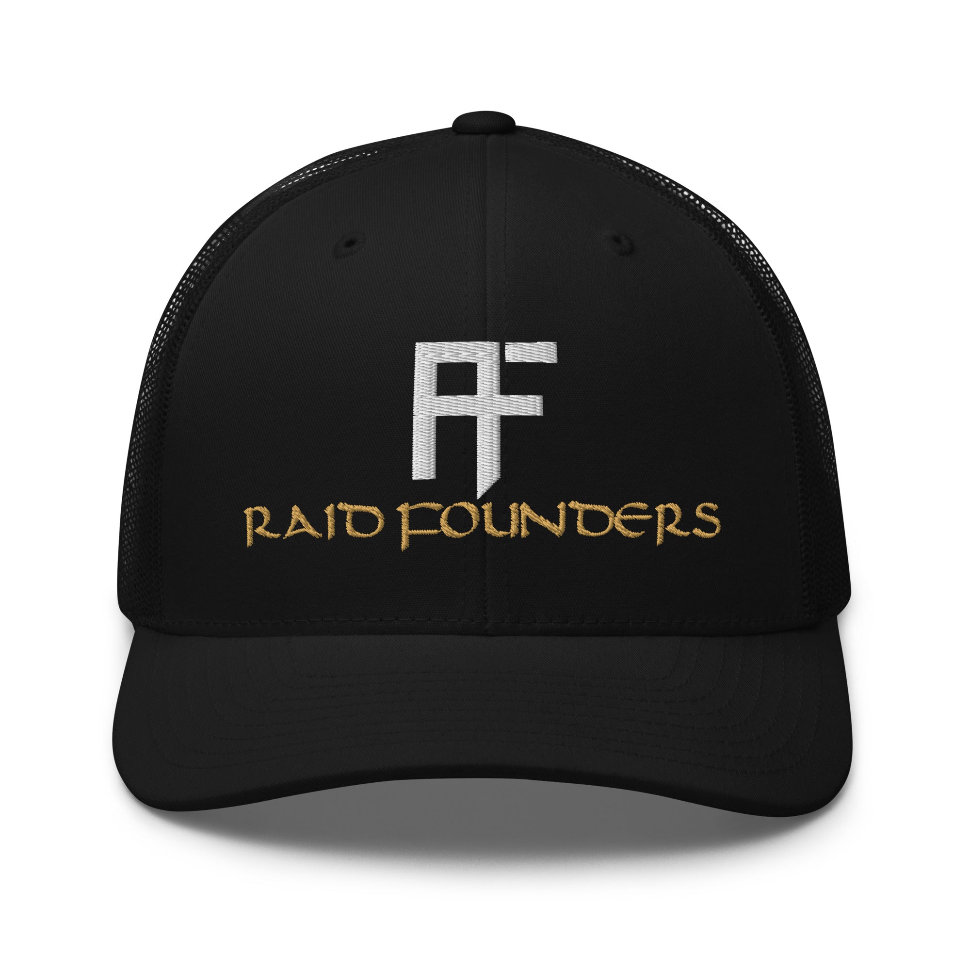 RAID FOUNDERS truckers cap black front view