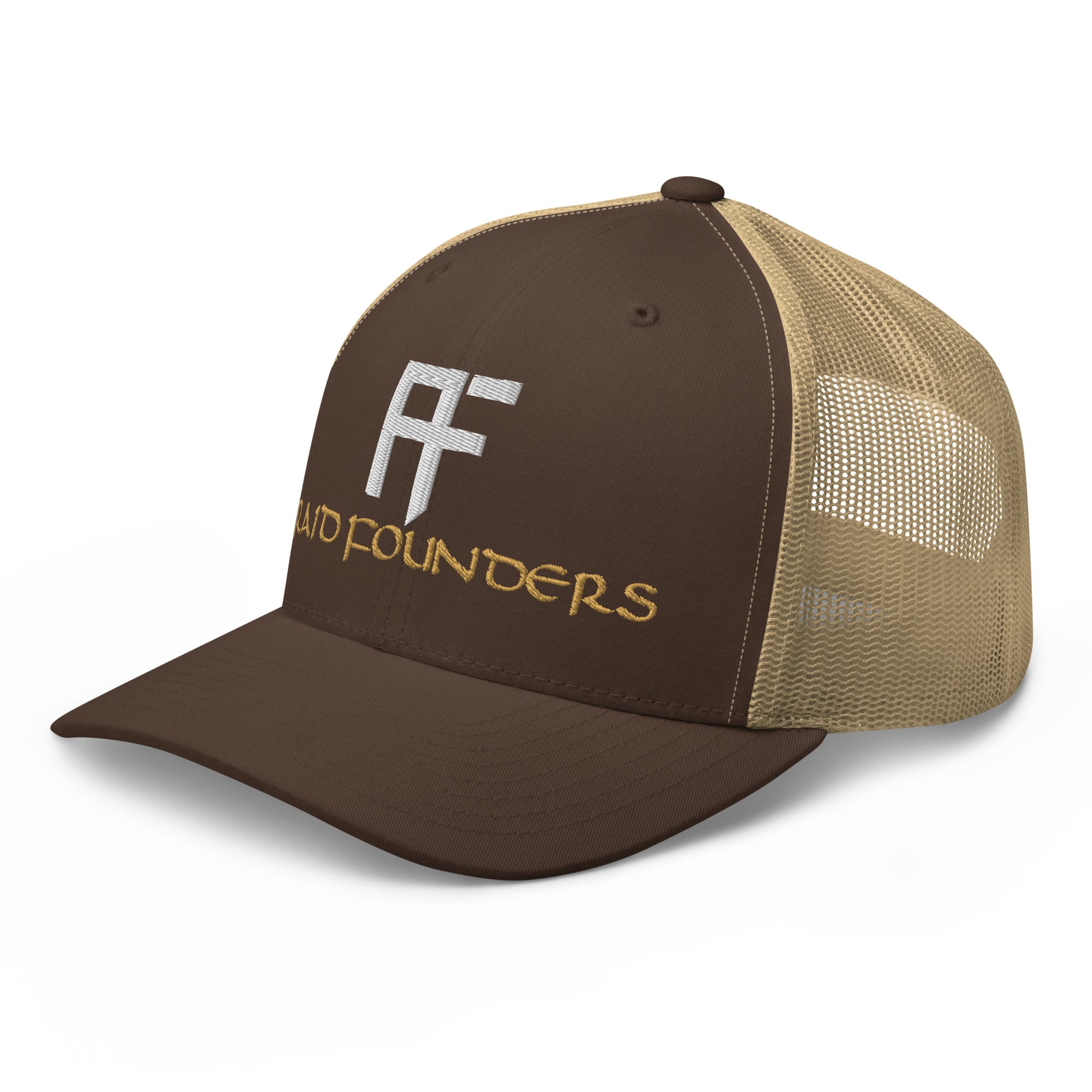 Raid Founders Trucker Cap in Brown  front left view