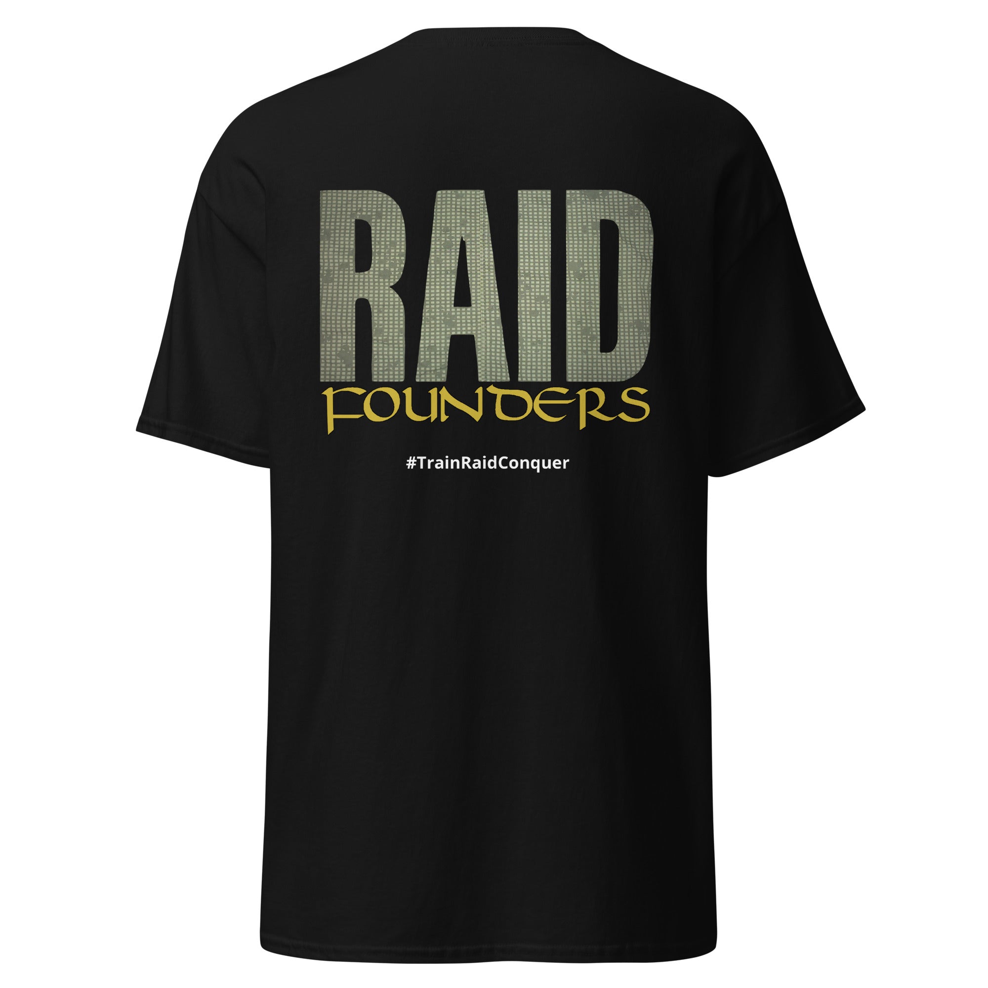 Raid Founders DNC T shirt, black colour, back view