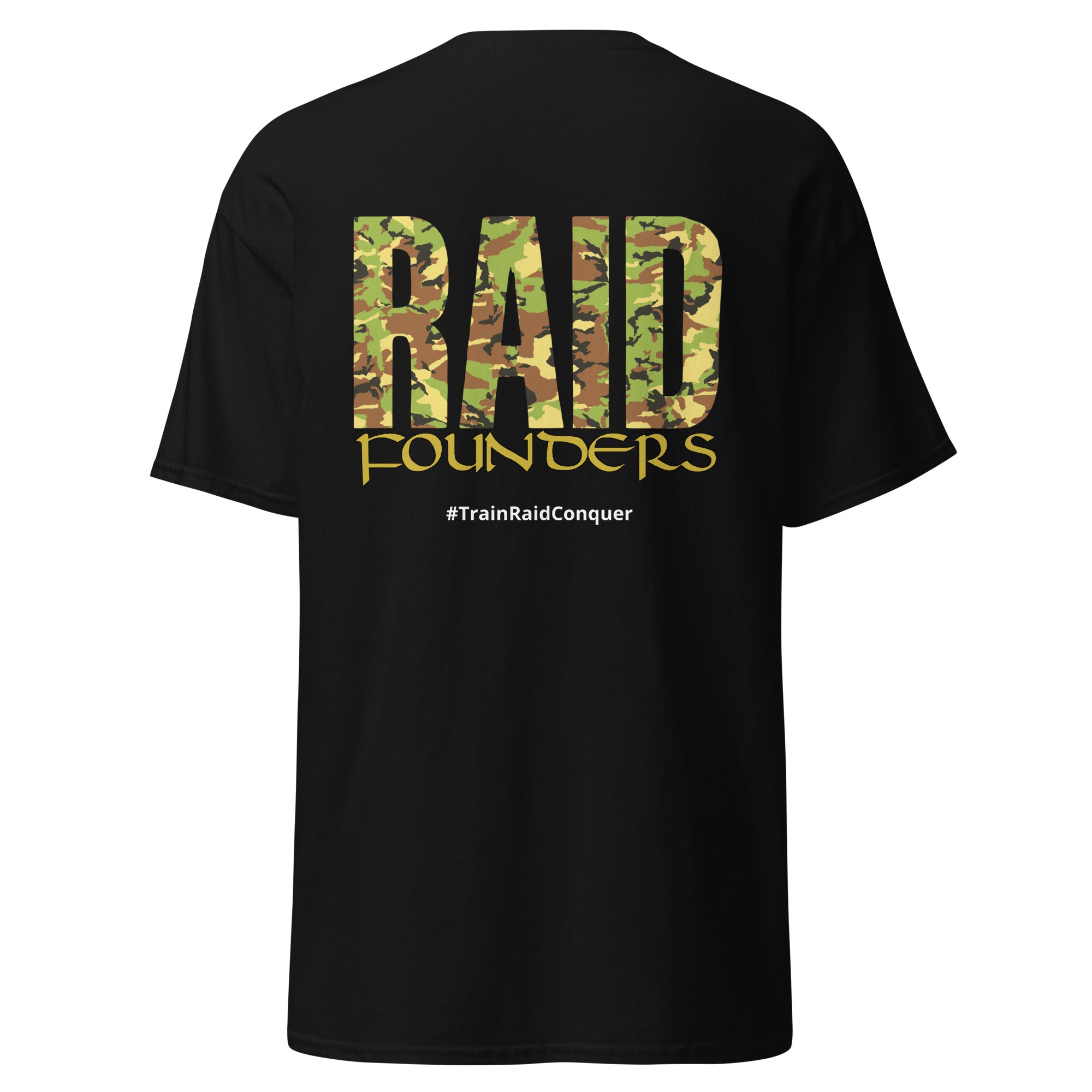 Raid Founders DPM T shirt, black colour, back view