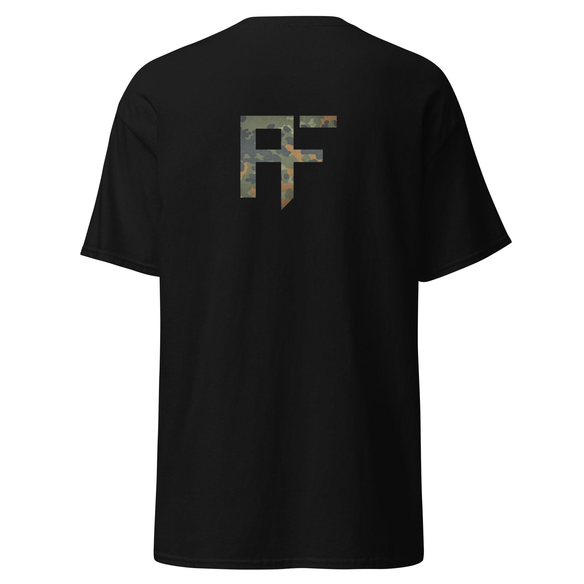 Raid Founders T SHIRT, RF Flectarn logo, black colour,  back view