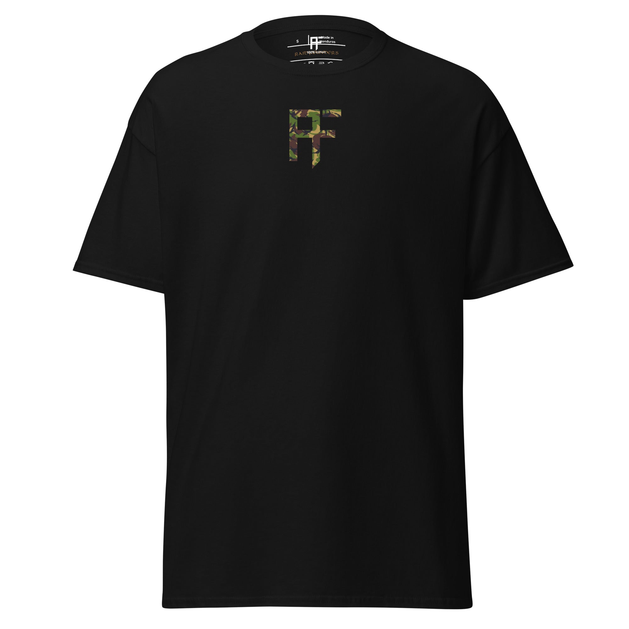 Raid Founders DPM T shirt, black colour, front view