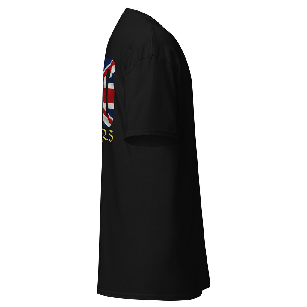 Raid Founders black colour, Union Jack tee shirt side view