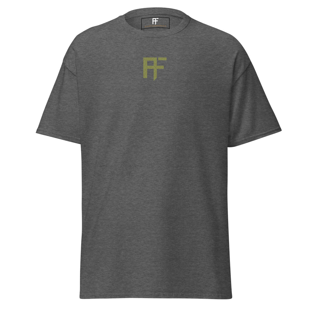 Raid Founders Green Rain T shirt, Dark Heather colour, front view