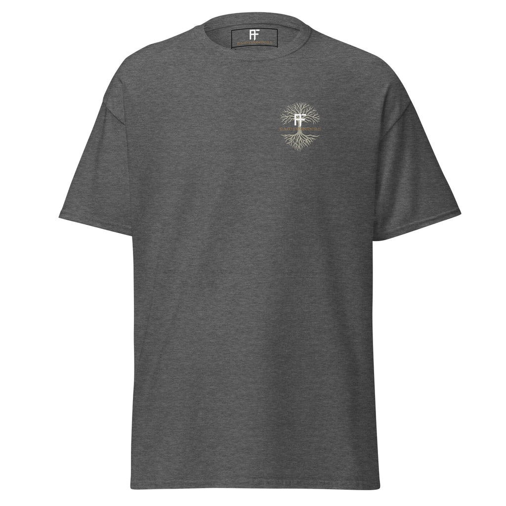 Raid Founders dark heather colour, Union Jack tee shirt front view