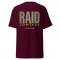Raid Founders DNC T shirt, maroon colour, back view