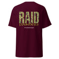 Raid Founders Jellybean T shirt, maroon colour, back view