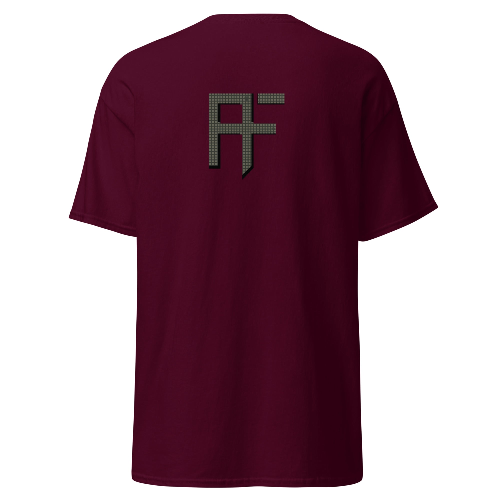 Raid Founders T SHIRT, RF DNC logo, maroon colour,  back view