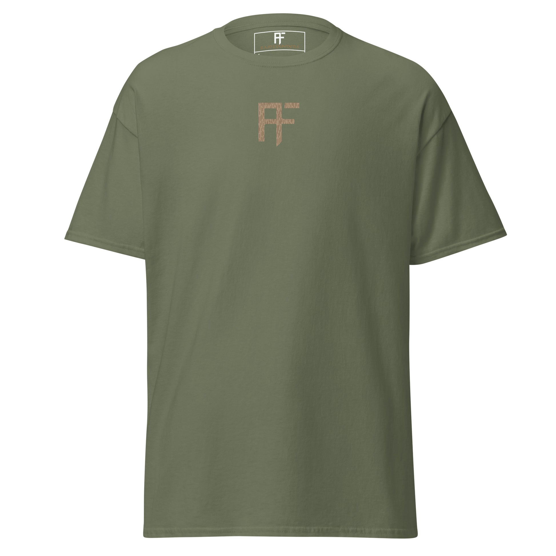 Raid Founders military green colour, desert rain, tee shirt, front view